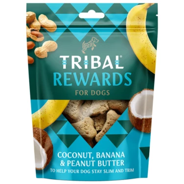 TRIBAL Rewards pyszne ciastka dla psa domowej produkcji - kokos, banan i masło orzechowe 125 g