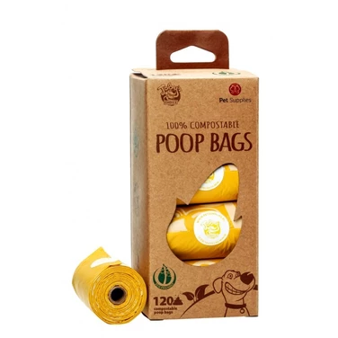 PET SUPPLIES Poop Bags - kompostowalne, mocne woreczki na psie odchody 8 rolek