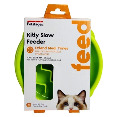 PETSTAGES Cat Fun Feeder - miska spowalniająca jedzenie dla kota i małego psa, zielona XS 14 cm
