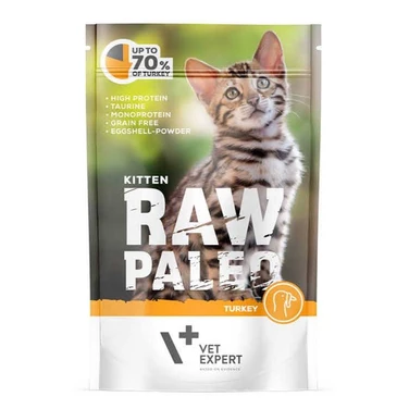 RAW PALEO kitten - pełnoporcjowa, mokra karma dla kociąt, indyk 100g