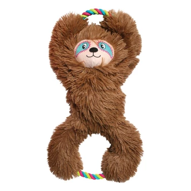 KONG® Tuggz leniwiec - duża, wytrzymała, pluszowa zabawka z linami do przeciągania 42 cm