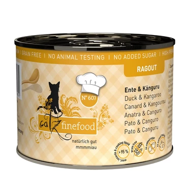 CATZ FINEFOOD Ragout - pełnoporcjowa, mokra karma dla kota, kaczka i kangur w sosie 180 g