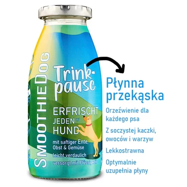 SMOOTHIE DOG - naturalna, płynna przekąska dla psów, kaczka 240ml