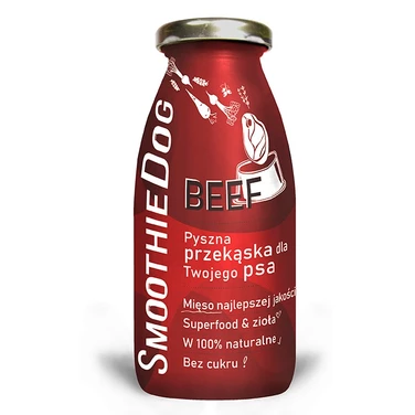 SMOOTHIE DOG - naturalna, płynna przekąska dla psów, wołowina 250ml