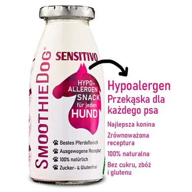 SMOOTHIE DOG - naturalna, płynna przekąska dla psów, konina 240ml