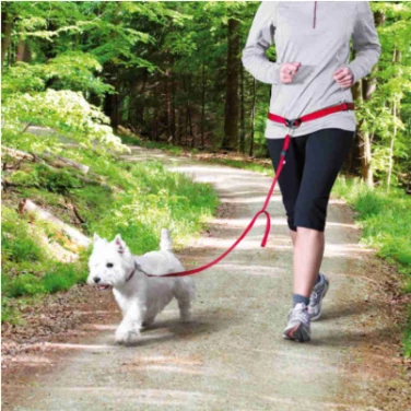 TRIXIE pas biodrowy do biegania i dogtrekkingu ze smyczą dla małych i średnich psów, czerwony - 2
