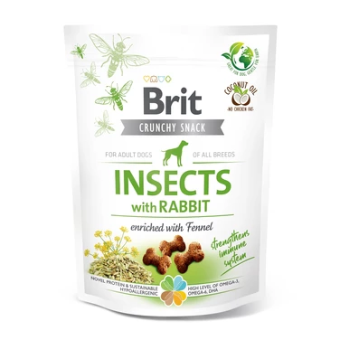 BRIT CARE Insects Cranch Snacks - chrupiące przysmaki dla psa z białkiem owadów i królika 200 g