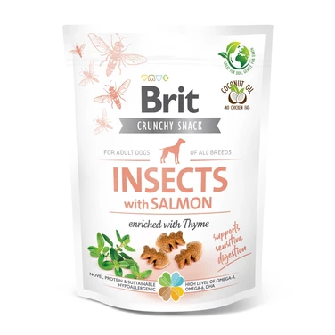 BRIT CARE Insects Cranch Snacks - chrupiące przysmaki dla psa z białkiem owadów i łososiem 200 g