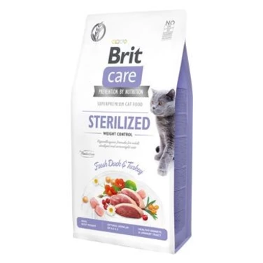 BRIT CARE Sterilised Weight Control - sucha, bezzbożowa karma dla kotów sterylizowanych, kaczka z indykiem 400 g