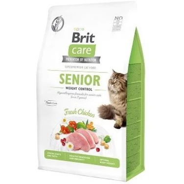 BRIT CARE Senior - sucha, bezzbożowa karma dla kotów starszych i z nadwagą, kurczak 400 g