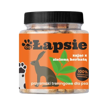 ŁAPSIE - naturalne przysmaki treningowe dla psa - zając z zieloną herbatą 300 g