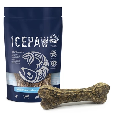 ICEPAW Welpenkauknochen - gryzaki w kształcie kości dla szczeniąt i psów dorosłych 4 szt, 250 g