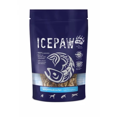 ICEPAW Welpenkauknochen - gryzaki w kształcie kości dla szczeniąt i psów dorosłych 4 szt, 250 g - 2