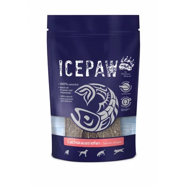 ICEPAW Lachskaustreifen - naturalne przysmaki dla psów w formie pasków, łosoś 15 szt. - 2
