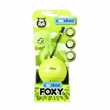 Coockoo Foxy Magic Ball - interaktywna zabawka dla kota, polowanie na latającego ptaszka, zielona