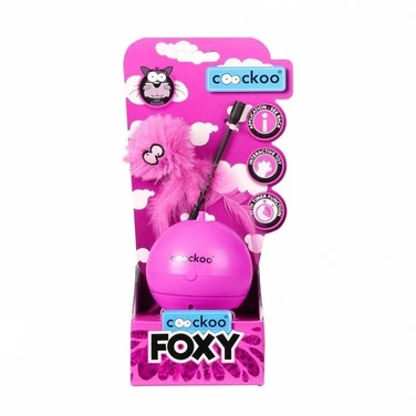 Coockoo Foxy Magic Ball - interaktywna zabawka dla kota, polowanie na latającego ptaszka, różowa