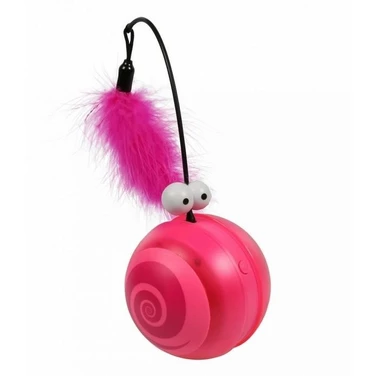 Coockoo Flip - jeżdżąca i ćwierkająca interaktywna zabawka dla kota, różowa