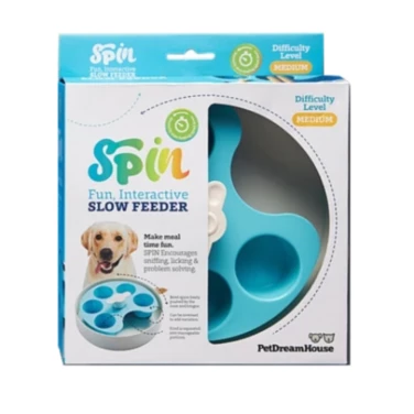 PET DREAMHOUSE SPIN Palette Blue - miska spowalniająca jedzenie dla psa, poziom średni