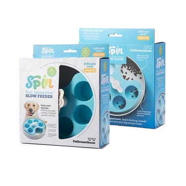 PET DREAMHOUSE SPIN Palette Blue - miska spowalniająca jedzenie dla psa, poziom średni - 5