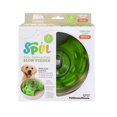 PET DREAMHOUSE SPIN Ufo Maze Green - miska spowalniająca jedzenie dla psa, poziom trudny