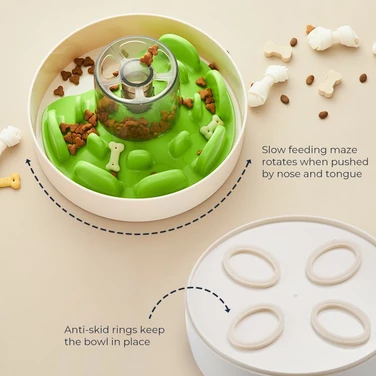 PET DREAMHOUSE SPIN Ufo Maze Green - miska spowalniająca jedzenie dla psa, poziom trudny - 5