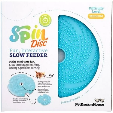 PET DREAMHOUSE LICK FRISBEE BLUE - frisbee i mata do wylizywania dla psa kompatybilna z miską SPIN, niebieski