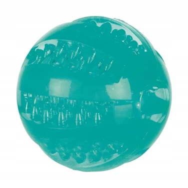 TRIXIE Denta Fun - miętowa piłka dla psa do ukrywania smakołyków, dentystyczna, z gumy TRP 6 cm
