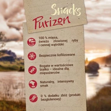 PURIZON Snack - liofilizowane smakołyki dla kota, kurczak z rybą i wątróbką 40g - 5