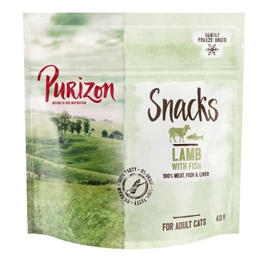 PURIZON Snack - liofilizowane smakołyki dla kota, jagnięcia z rybą 40g