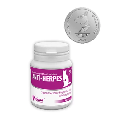 VETFOOD Anti-Herpes - suplement L-lizyny dla kotów, wsparcie w leczeniu herpeswirusa 60g