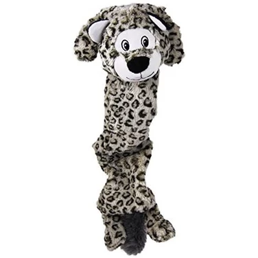 KONG® Stretchezz Jumbo leopard - pluszowa zabawka dla dużego psa, z piszczałkami i szeleszczącym wypełnieniem 70 cm