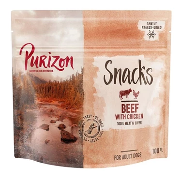 PURIZON Snack - liofilizowane smakołyki dla psa, wołowina z kurczakiem 100g