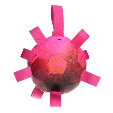 DOG COMETS Hypernova - duża, wytrzymała piłka z pętelkami i pompką w zestawie, różowa