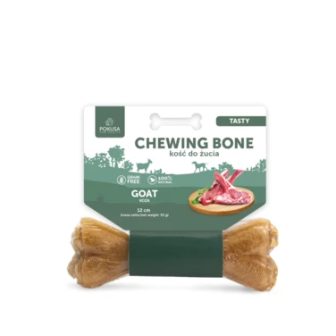 POKUSA Chewing Bone Tasty - kość do żucia dla psów z dodatkiem kozy i penisów wołowych 12cm