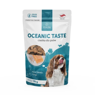POKUSA oceanic taste - ciastka dla psa, kryl z olejem z łososia 70g