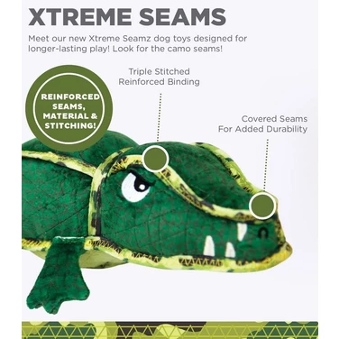 OUTWARD HOUND Xtreme Seamz Alligator - wytrzymała zabawka dla psa - aligator - 2