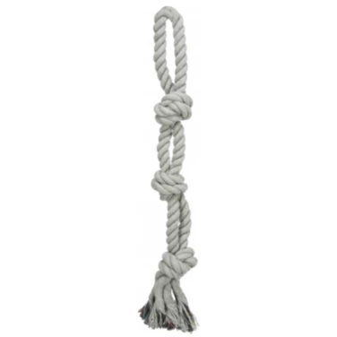 TRIXIE mocny, podwójny bawełniany sznur z rączką i trzema węzłami, 60 cm - 2