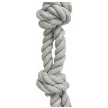 TRIXIE mocny, podwójny bawełniany sznur z rączką i trzema węzłami, 60 cm - 5