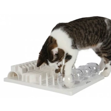 TRIXIE Fun Board Strategy Game - karmnik interaktywny dla kota z 5 wariantami ukrycia jedzenia