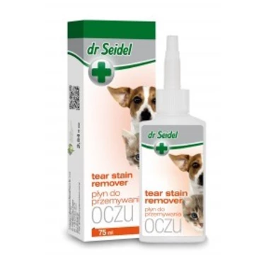 DR SEIDEL - płyn do przemywania oczu dla psów i kotów z wygodnym aplikatorem 75 ml