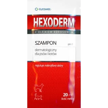 EUROWET Hexoderm - szampon dermatologiczny dla psów i kotów 20 ml