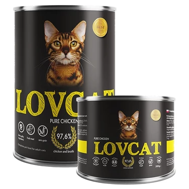 LOVCAT Pure Chicken - monobiałkowa, wysokomięsna, mokra karma dla kota z kurczaka