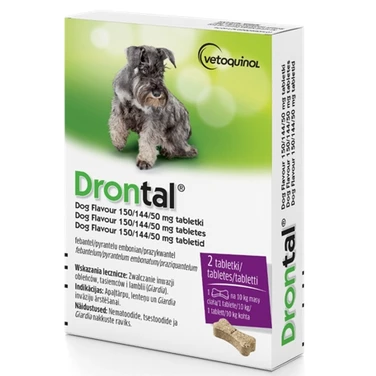 DRONTAL tabletki na odrobaczenie dla psów małych i średnich - 1 tabletka na 10 kg 2 tabletki