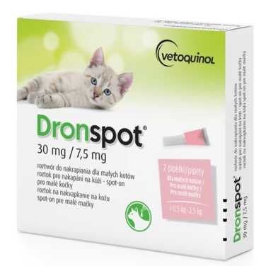 DRONSPOT - krople odrobaczające dla małych kotów o wadze do 2,5 kg 0,35 ml