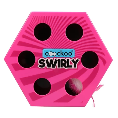 COOCKOO Swirly - interaktywna zabawka dla kota na baterie, z piórkami i piłeczką, różowa - 2