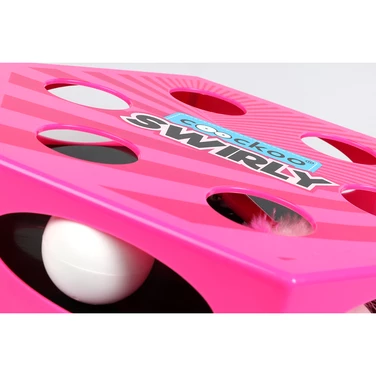 COOCKOO Swirly - interaktywna zabawka dla kota na baterie, z piórkami i piłeczką, różowa - 3
