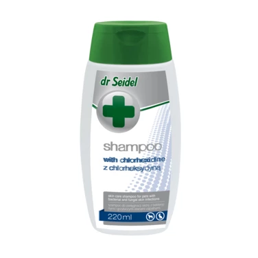 DR SEIDEL - szampon z chlorheksydyną do stosowania w stanach zapalnych skóry dla psów i kotów 220 ml