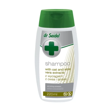 DR SEIDEL - szampon z wyciągiem z owsa i aloesu nawilżający i łagodzący podrażnienia dla psów i kotów 220 ml