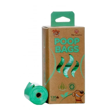 PET SUPPLIES Poop Bags - ekologiczne, mocne woreczki na psie odchody, biała herbata 8 rolek