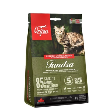 ORIJEN Tundra Cat - bezzbożowa, sucha karma dla kotów z kaczką, rybami i jeleniem 340 g